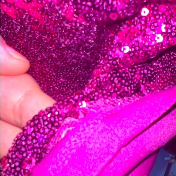 Lulu’s Hilaria Fuchsia Sequin Bodycon Mini Dress size Large - Picture 8 of 13